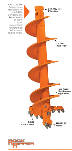 Mèche hélicoïdale McMillen Rock Ripper de 12 po, 5,1 cm (2 po) x 1,2 m (4 pi) de long